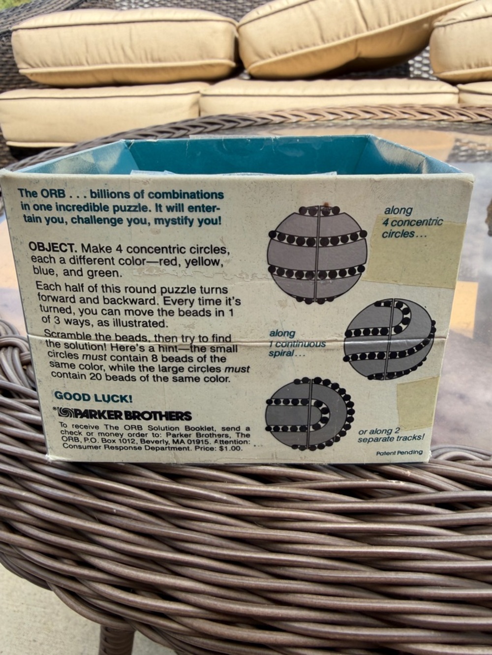 Vintage 1982 Parker Brothers The Orb Puzzle Game Original Box 80s - Picture 4 of 5